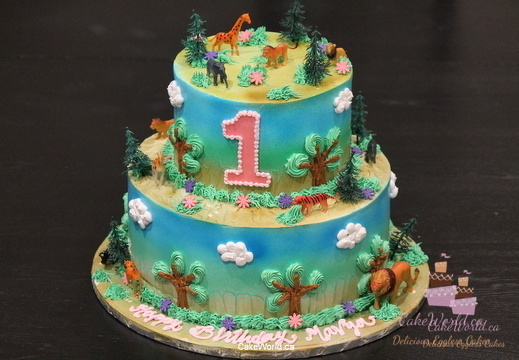 Mavya Jungle Theme Cake 2043
