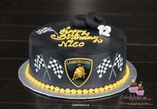 Nico lamborghini logo cake 2140